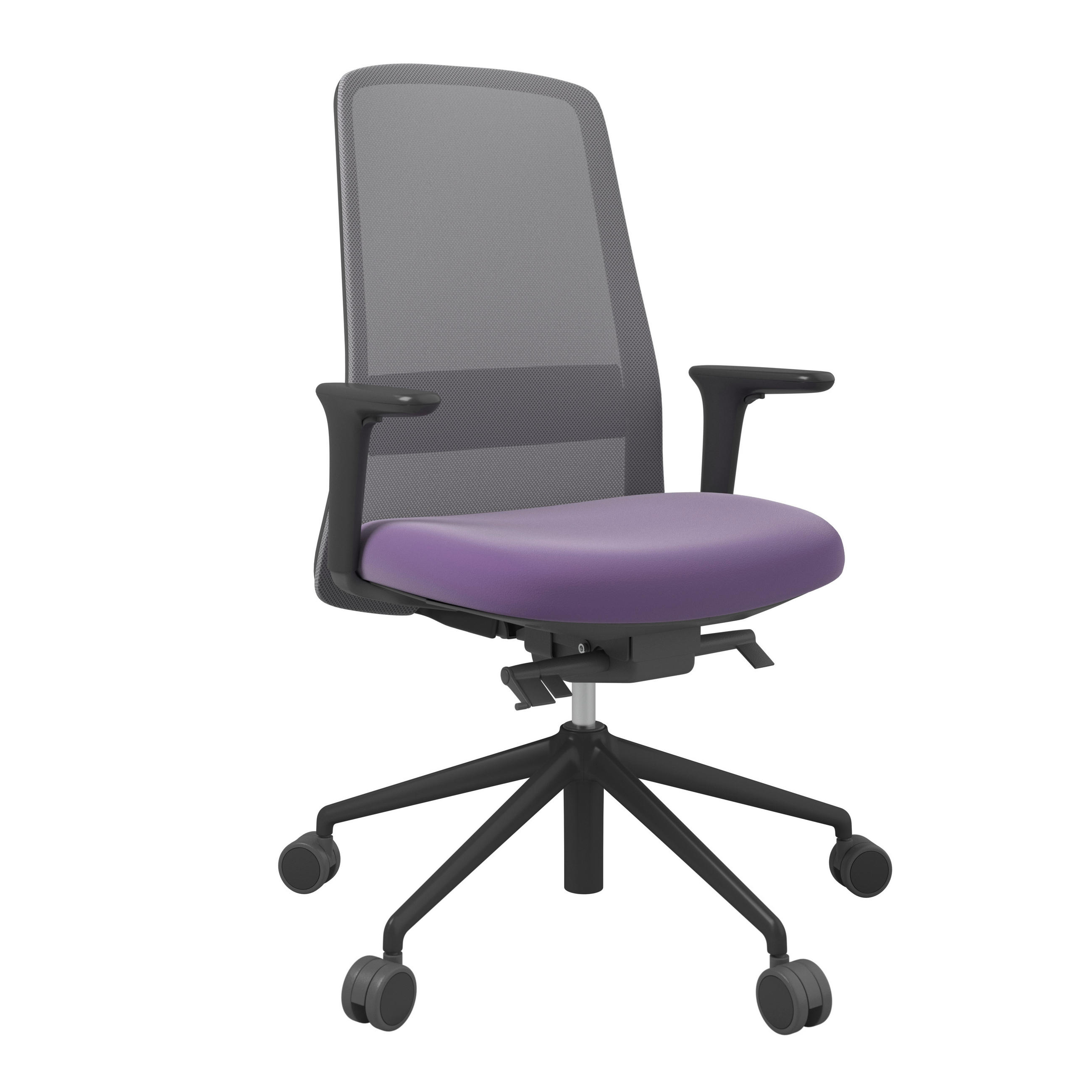 XXXLutz Drehstuhl Grau, Lila, 70x103-115x70 cm