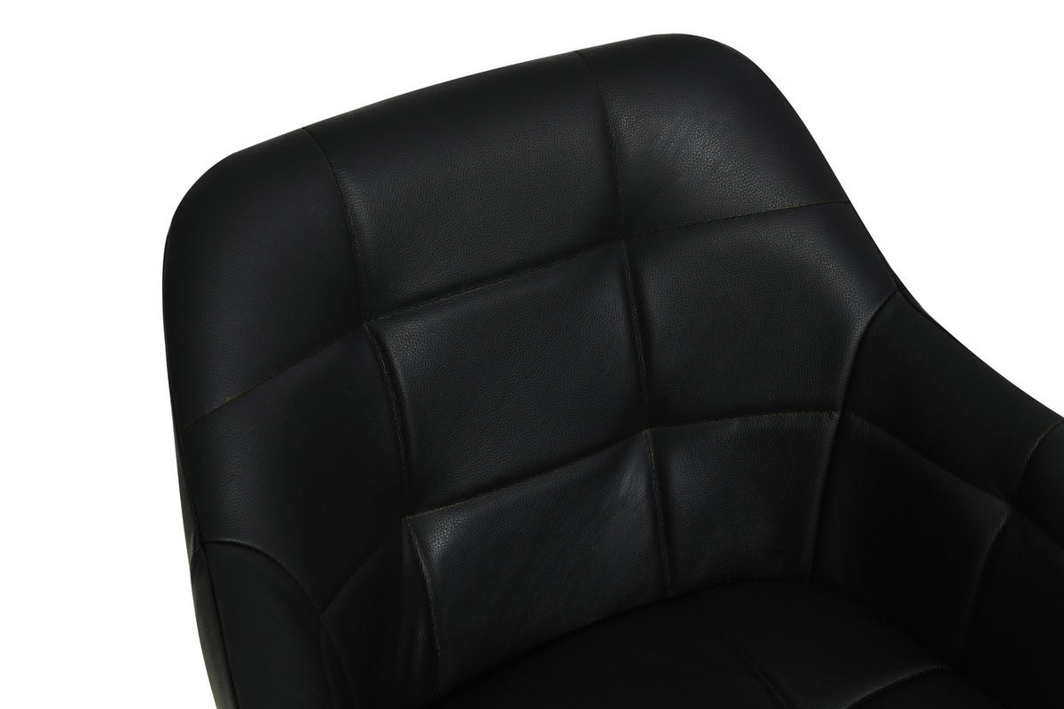 ARMLEHNSTUHL  in Eisen Echtleder pigmentiert  - Schwarz, Basics, Leder/Holz (56/82/59cm) - Livetastic