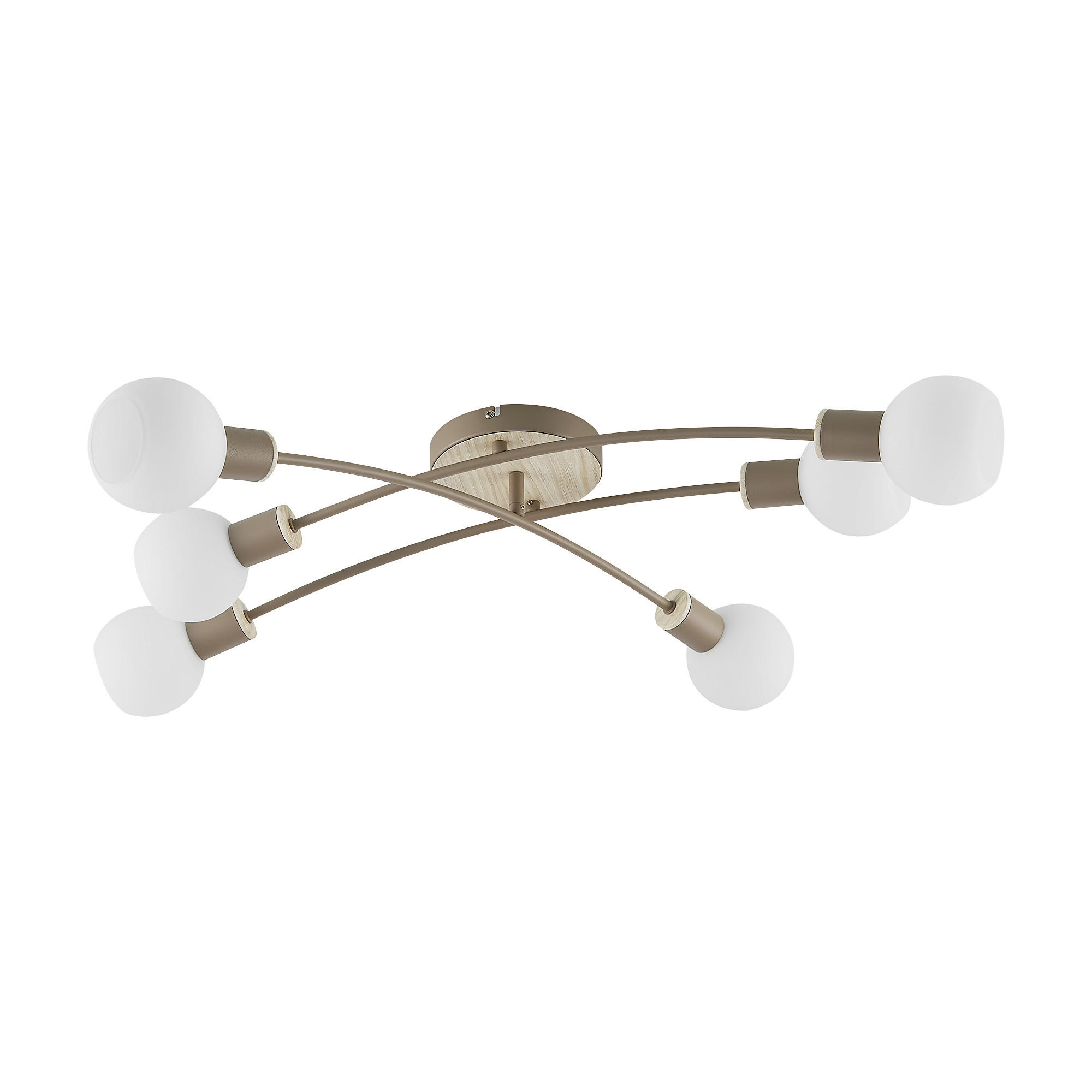 DECKENLEUCHTE Merope 84/72/18 cm   - Sandfarben/Eschefarben, Basics, Glas/Metall (84/72/18cm) - Novel