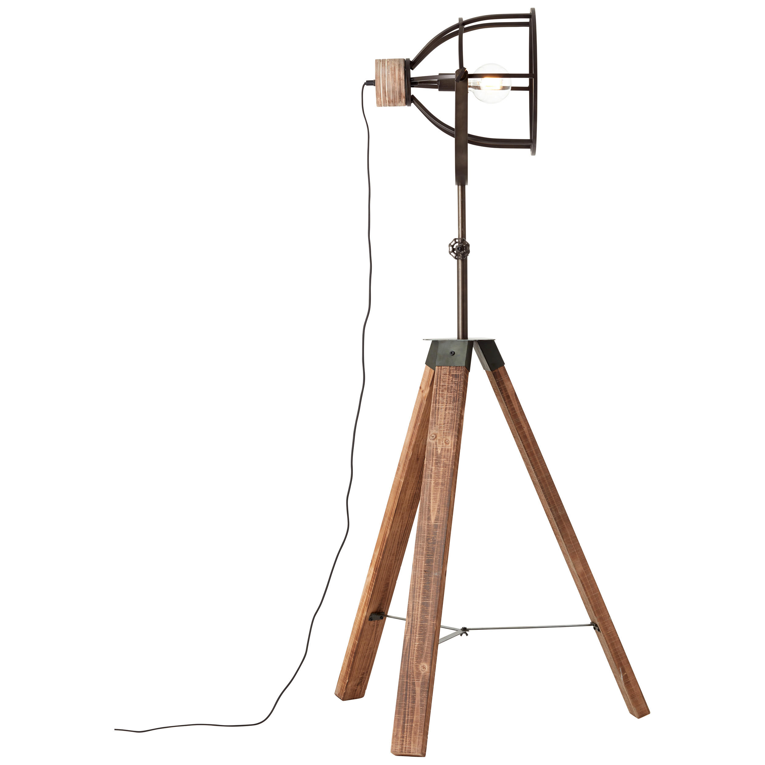 STEHLEUCHTE - Dunkelbraun/Schwarz, Lifestyle, Holz/Metall (72/163cm) - Brilliant