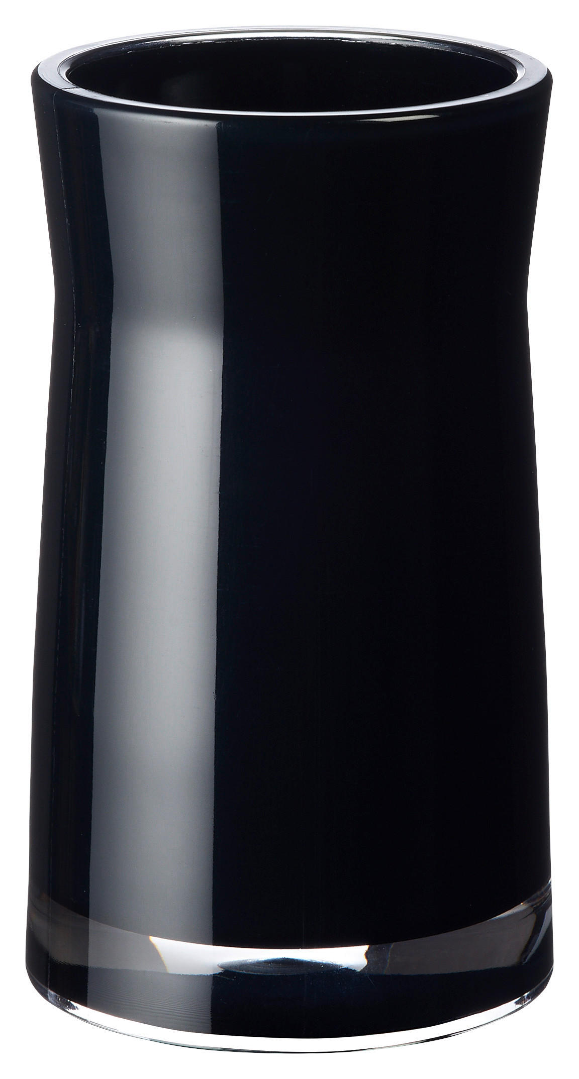 ZAHNPUTZBECHER  - Schwarz, Basics, Kunststoff (6,8/12/6,8cm) - Sadena