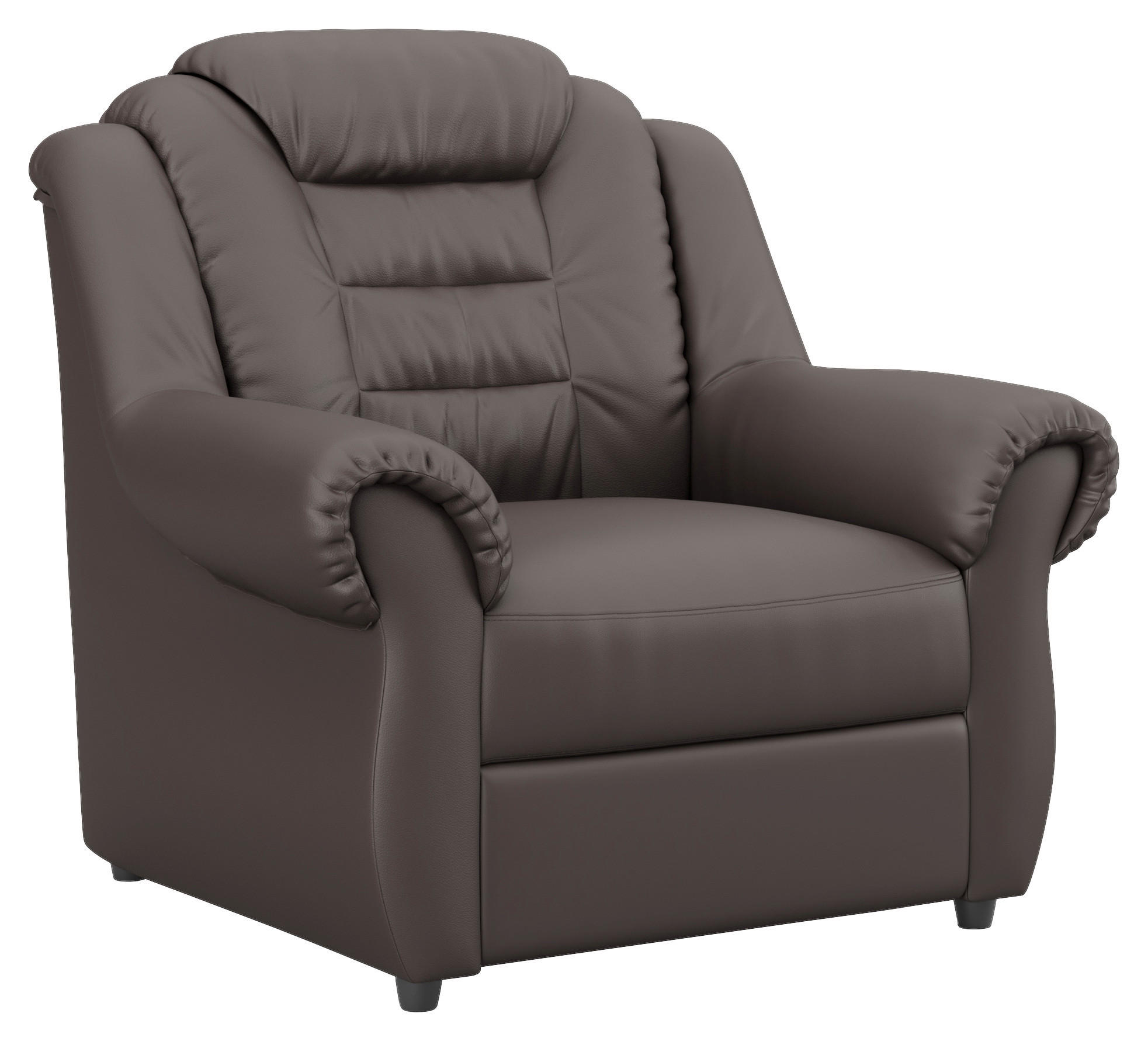 SESSEL in Lederlook Braun  - Schwarz/Braun, KONVENTIONELL, Kunststoff/Textil (104/102/101cm) - Livetastic