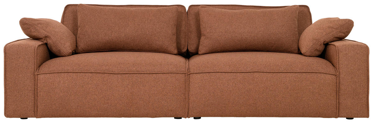 3-SITS SOFFA i brun  - brun/svart, Klassisk, metall/trä (246/78/111cm) - Novel