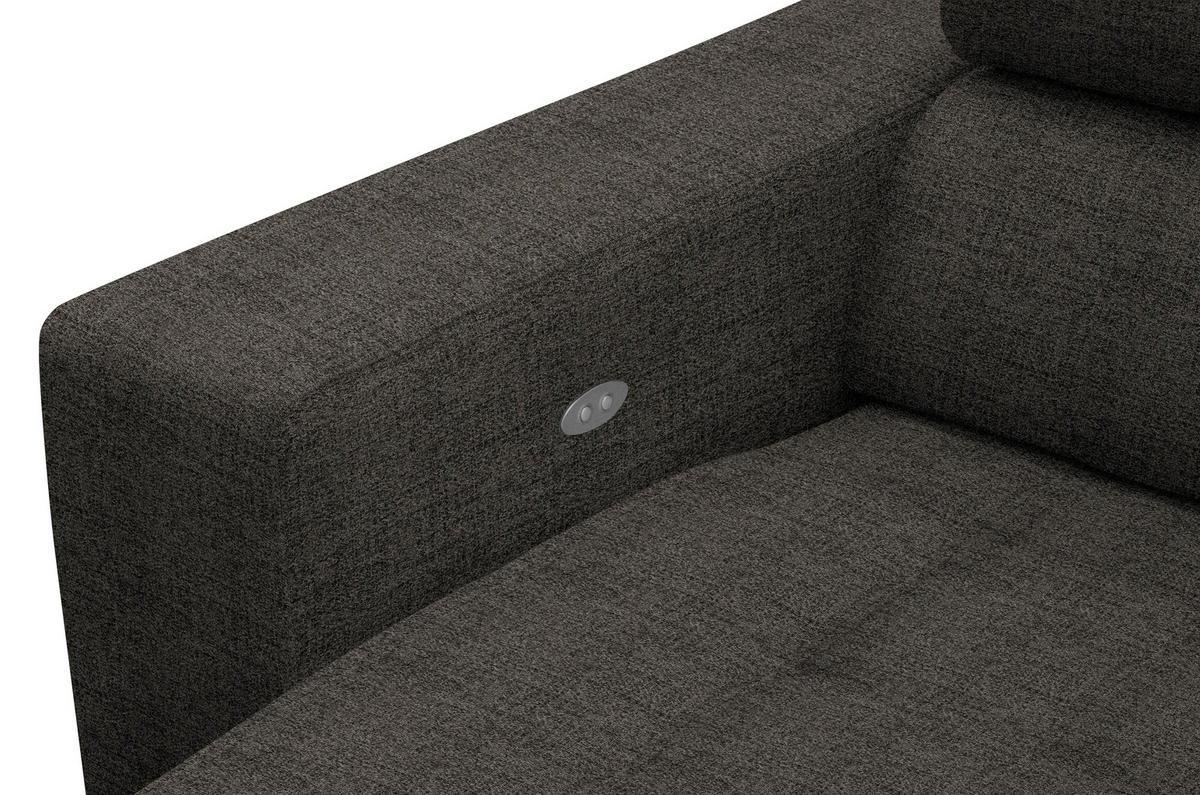 ECKSOFA in Chenille Braun  301/207 cm  - Chromfarben/Braun, Design, Textil (301/207cm) - Xora
