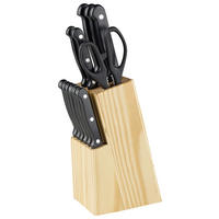 MESSERBLOCK 13-teilig  - Edelstahlfarben/Schwarz, Basics, Holz/Kunststoff - Boxxx