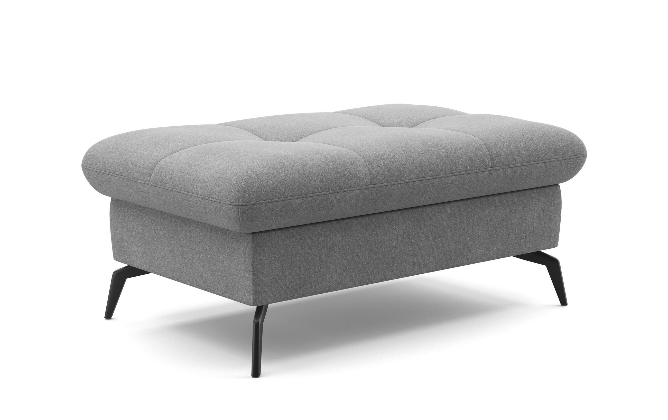 HOCKER in Textil Grau  - Schwarz/Grau, Konventionell, Textil/Metall (102/47/69cm) - Sit & More