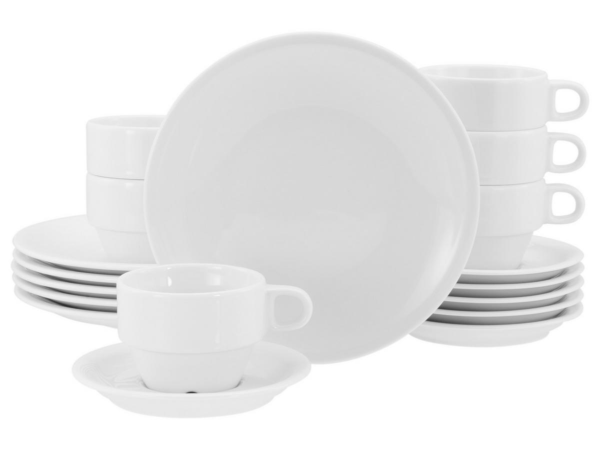 KAFFESERVIS Milano Weiss 18 delar  - vit, Basics, keramik - Creatable