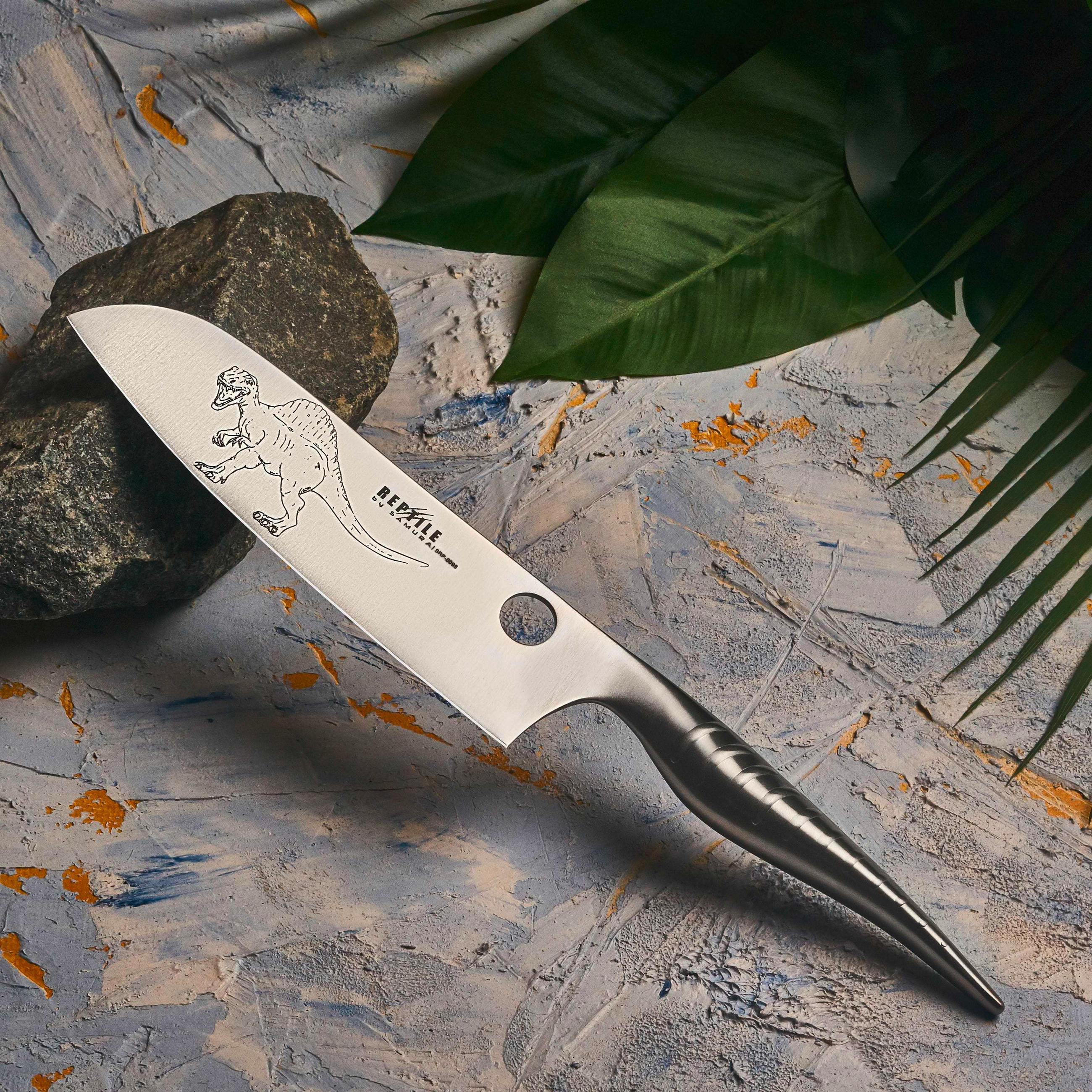 SANTOKU NOŽ Reptile 31 cm oplemenjeni čelik - srebrne boje, Basics, metal (31cm) - Samura