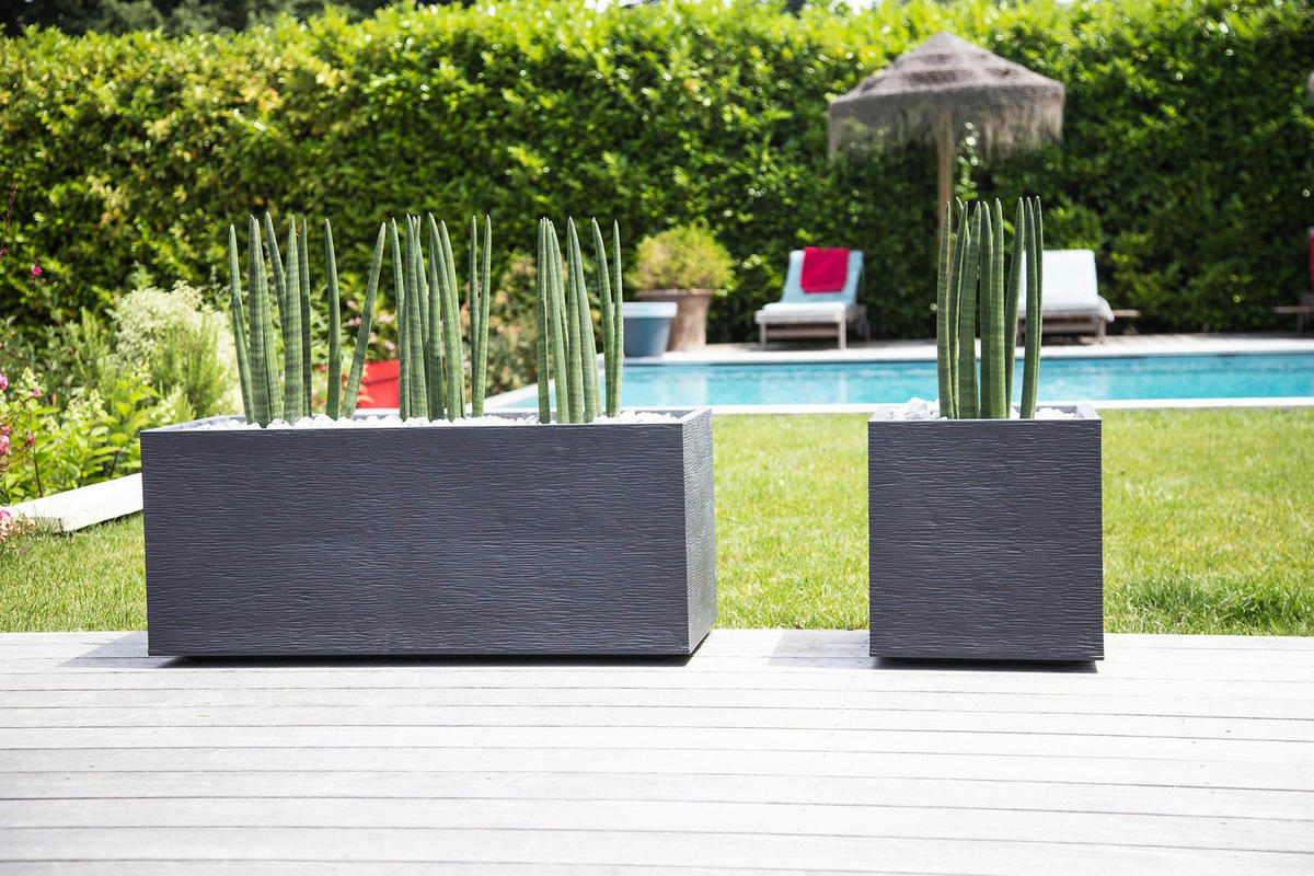 PFLANZTOPF   - Anthrazit, Basics, Kunststoff (59,5/22,5/20cm) - Ambia Garden