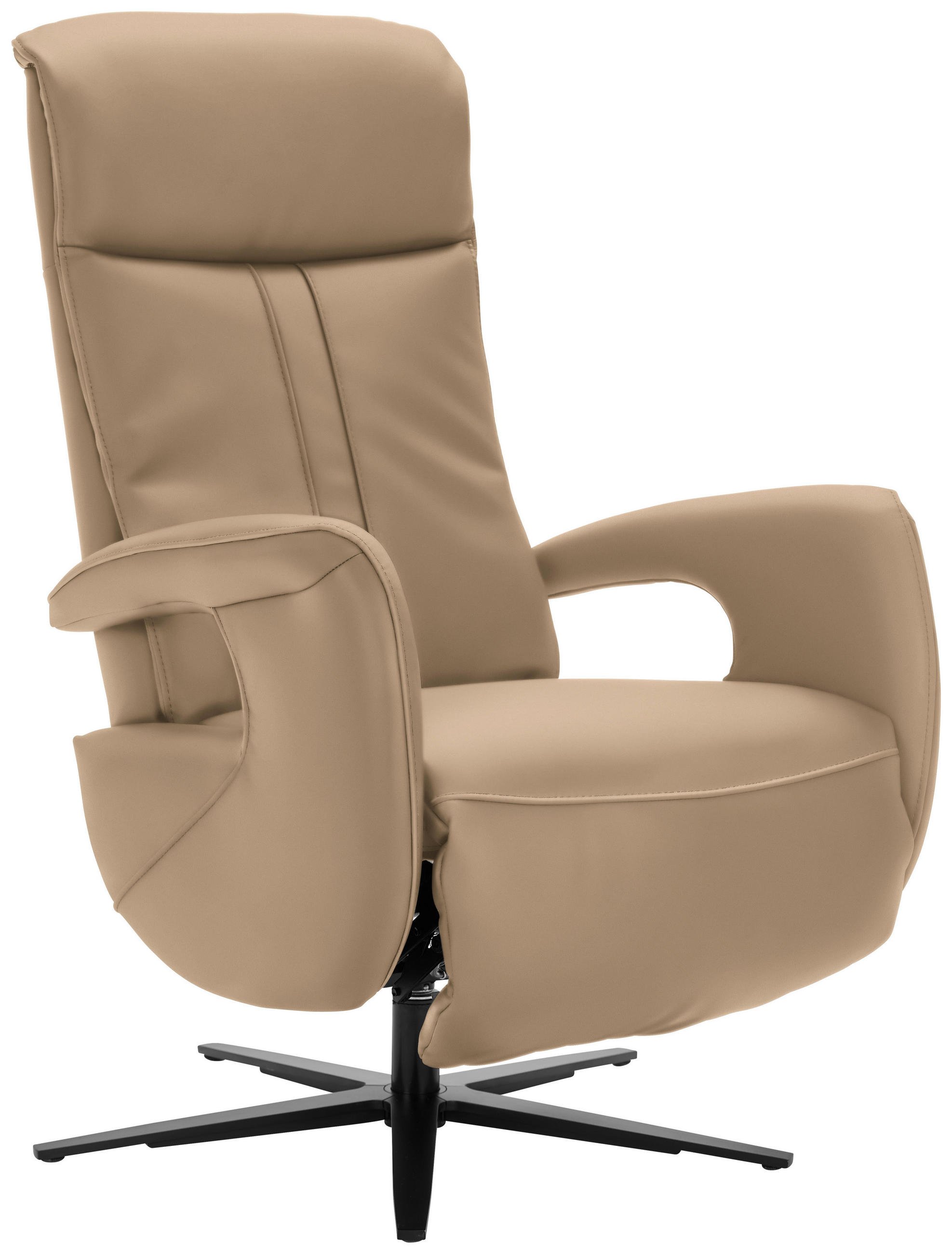 RELAXSESSEL in Leder Hellbraun  - Hellbraun/Schwarz, Design, Leder/Metall (71/112/83cm) - Dieter Knoll