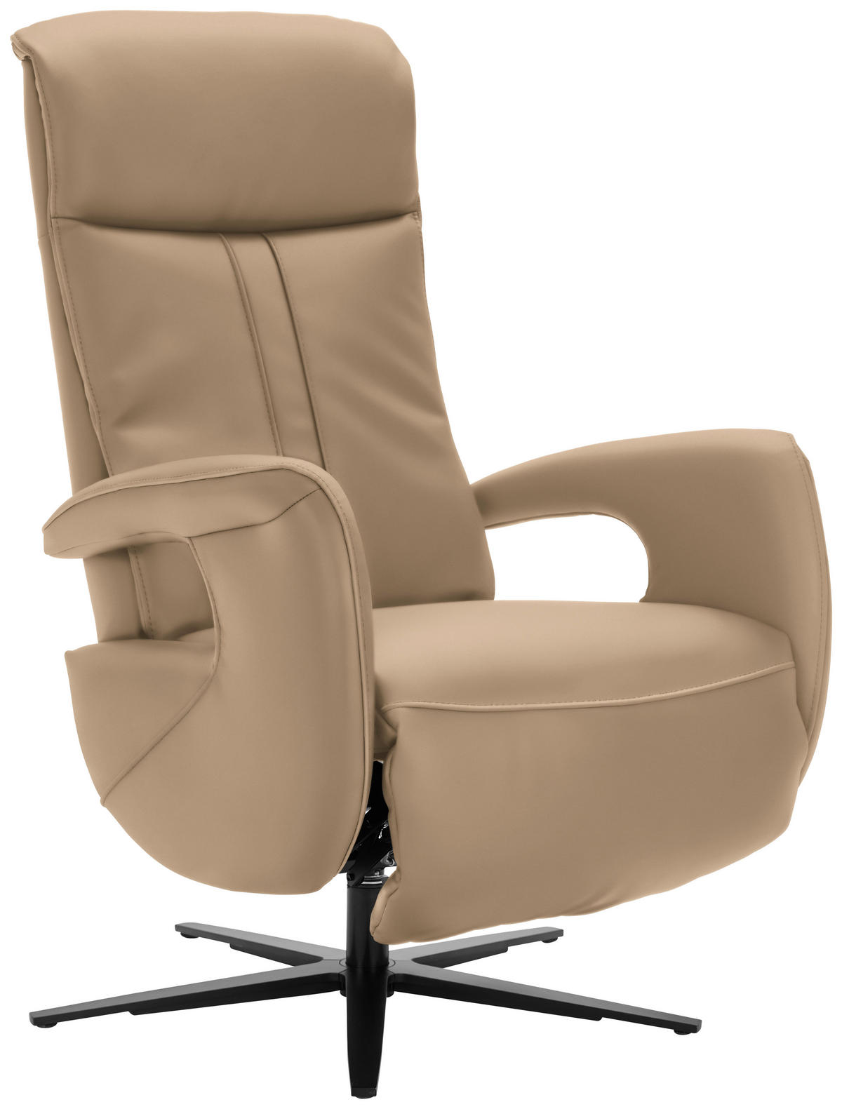 RELAXSESSEL in Leder Hellbraun  - Hellbraun/Schwarz, Design, Leder/Metall (71/112/83cm) - Dieter Knoll
