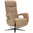 RELAXSESSEL in Leder Hellbraun  - Hellbraun/Schwarz, Design, Leder/Metall (71/112/83cm) - Dieter Knoll