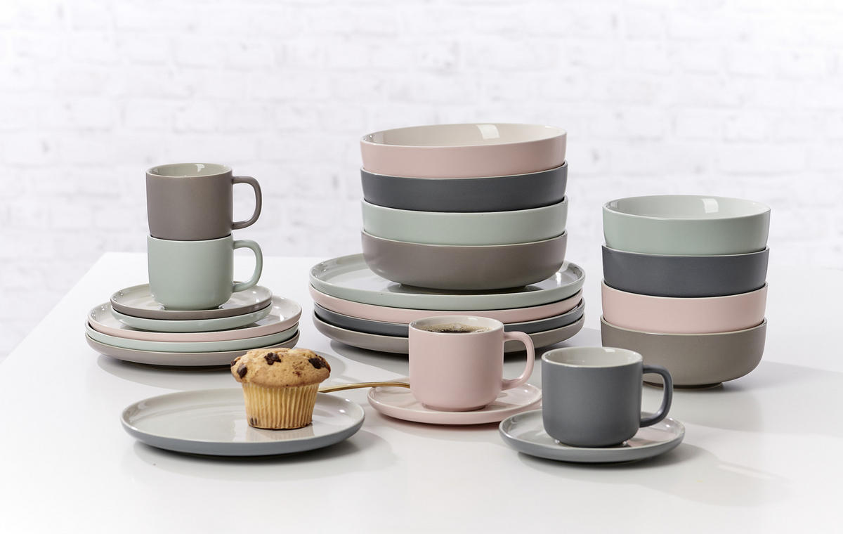 KAFFEEBECHER Jasper  320 ml   - Weiß/Grau, Design, Keramik (320ml) - Ritzenhoff Breker