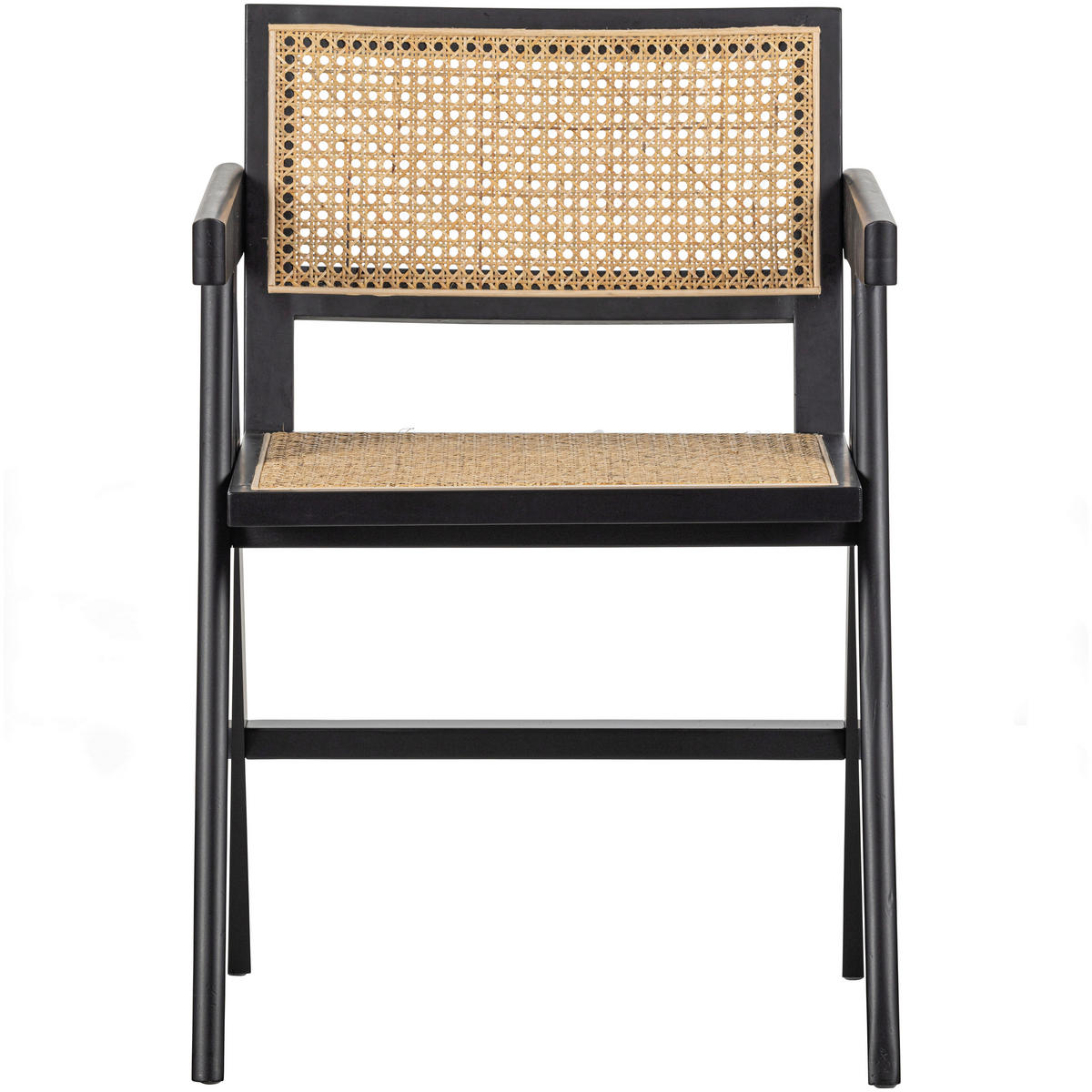 ARMLEHNSTUHL  in  - Schwarz/Naturfarben, Design, Holz (54/80/54cm) - Livetastic