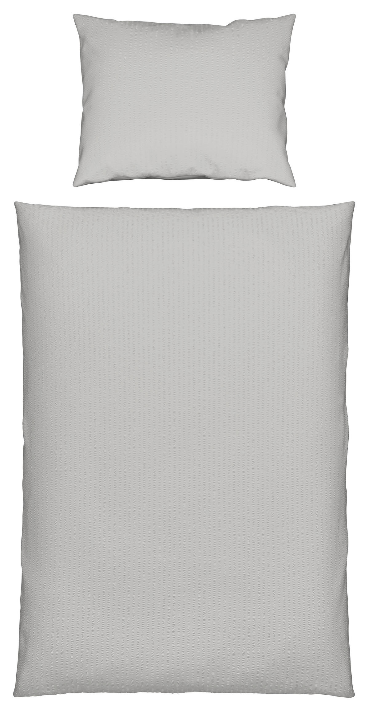 KREPOVÉ OBLIEČKY, seersucker, sivá, 140/200 cm - sivá, Konventionell, textil (140/200cm) - Esposa