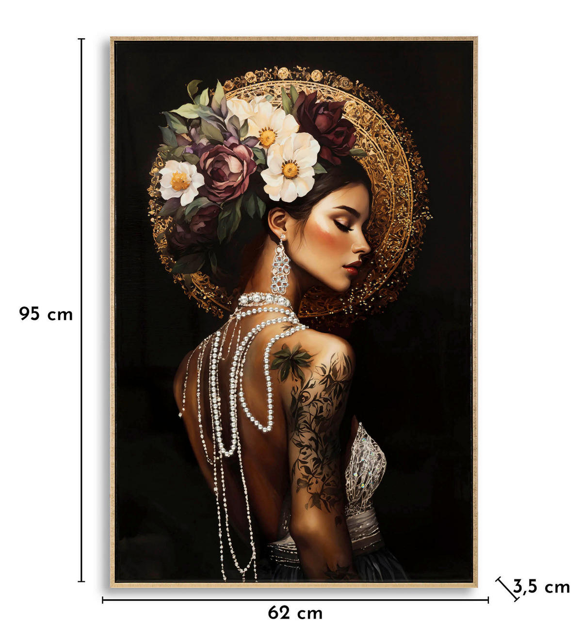 LEINWANDBILD Frauen  - Goldfarben, Basics, Holz/Kunststoff (62/92/3.5cm)