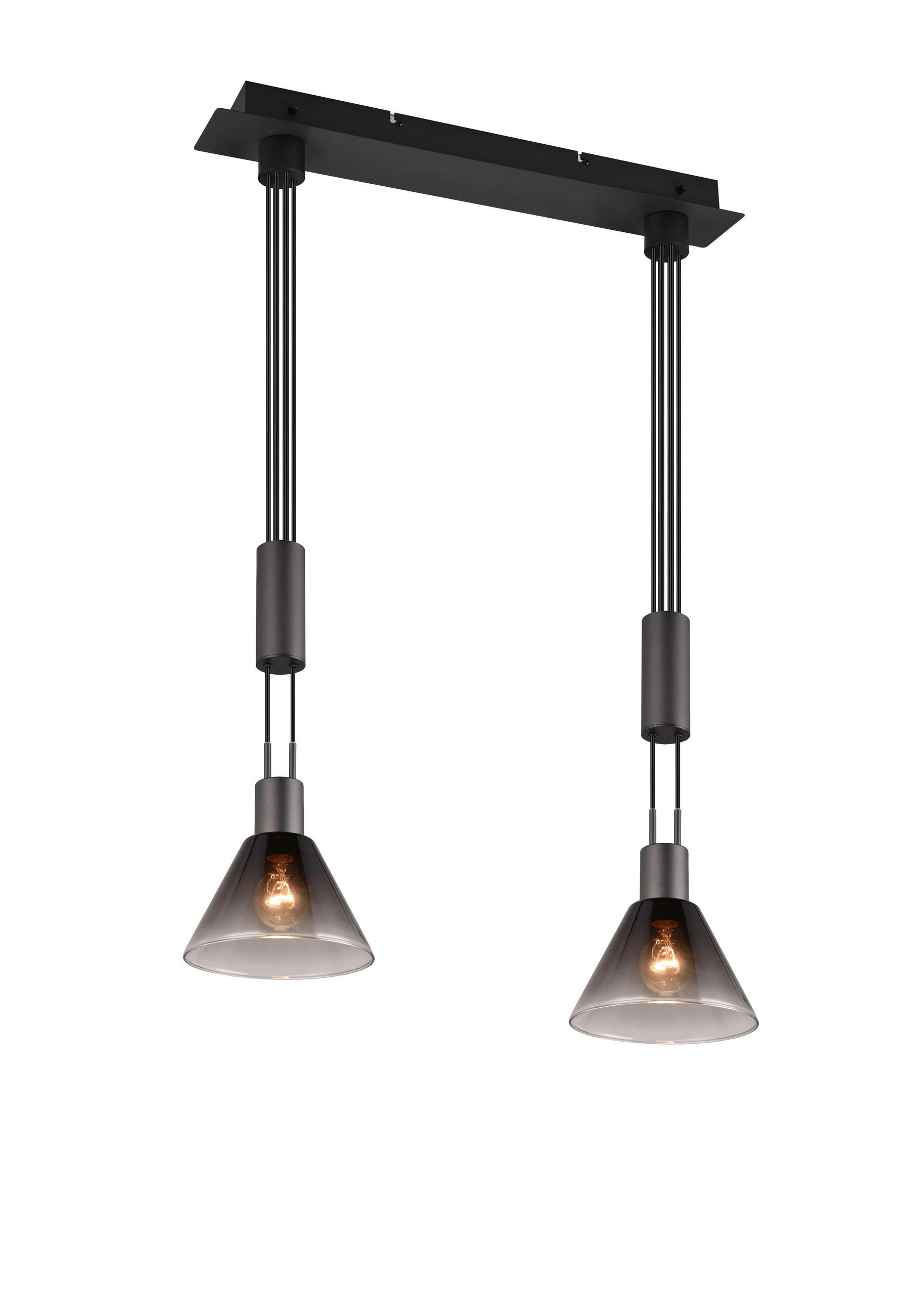 HÄNGELEUCHTE 95/19/160 cm    - Weiss/Nickelfarben, Konventionell, Glas/Metall (95/19/160cm) - Trio Leuchten