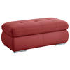 HOCKER in Leder Rot  - Edelstahlfarben/Rot, Design, Leder/Metall (129/49/64cm) - Beldomo Speed