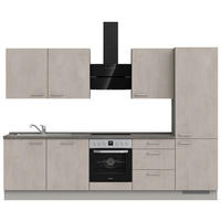 KÜCHENLEERBLOCK 300 cm   in Grau, Schieferfarben, Hellgrau  - Schieferfarben/Edelstahlfarben, MODERN, Holzwerkstoff/Metall (300cm) - Nobilia