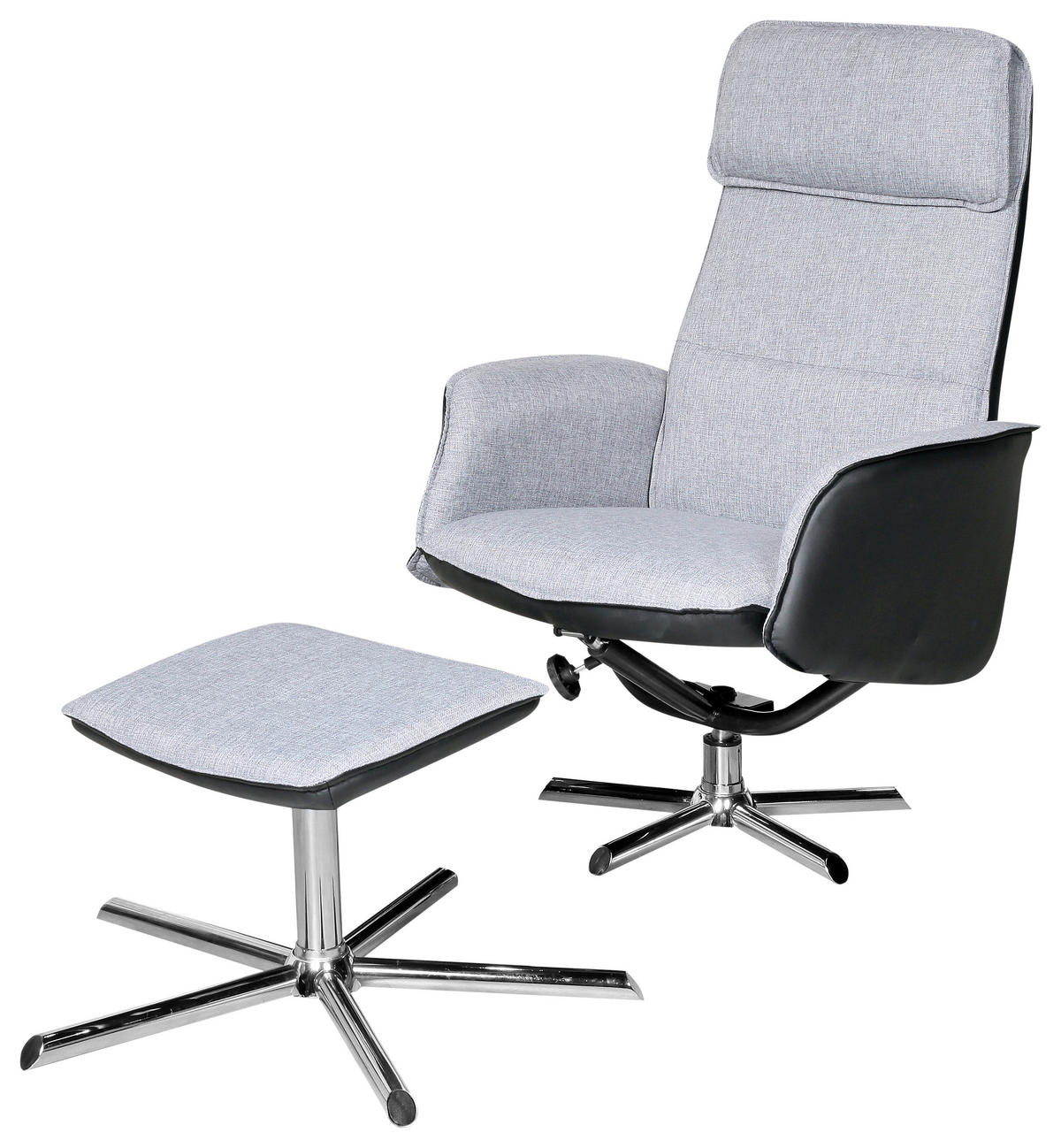 POČIVALNIK,  siva, črna kovina, umetna masa - siva/črna, Basics, kovina/umetna masa (67/100-91/80-106cm) - Cantus