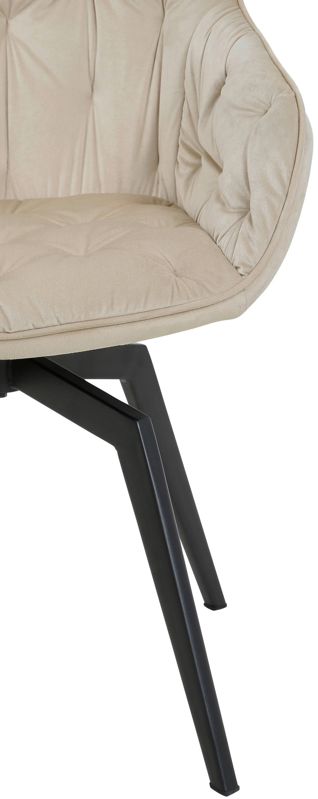 ARMLEHNSTUHL  in Eisen Samt  - Beige/Schwarz, MODERN, Textil/Metall (60/84/64cm) - Livetastic