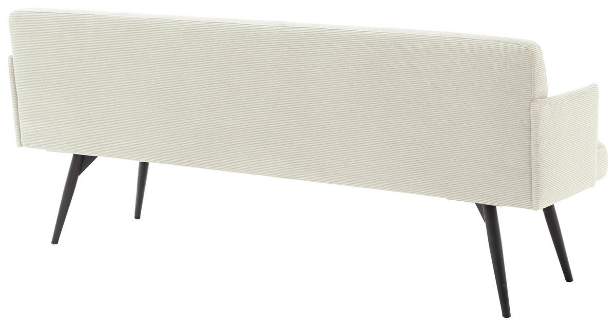 SITZBANK in Textil Weiss  - Weiss/Schwarz, Design, Textil/Metall (206/85/69cm) - Johann Jakob