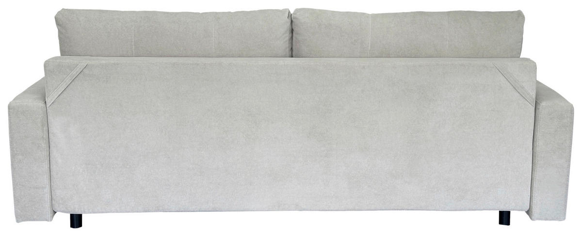 SCHLAFSOFA  mit Liegefunktion Cord Beige  - Beige/Schwarz, Design, Holz/Kunststoff (220/96/98cm) - MID.YOU