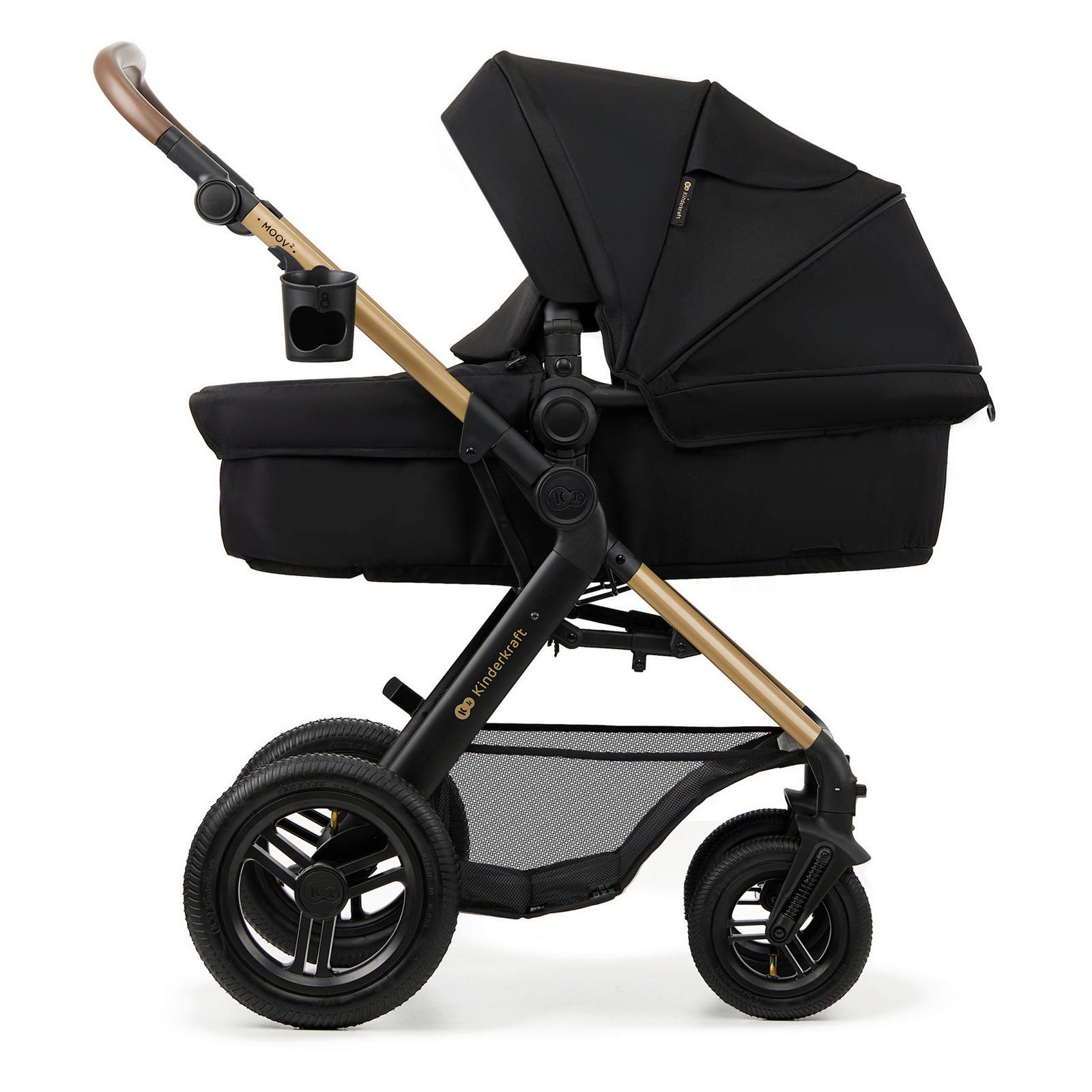 KINDERWAGENSET Moov 2 Air  - Goldfarben/Schwarz, Basics, Textil/Metall (60/86.5/106cm) - Kinderkraft