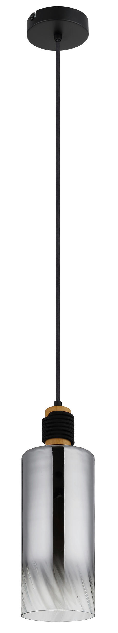 HÄNGELEUCHTE OSBORNE 12/150 cm   - Klar/Schwarz, Design, Glas/Holz (12/150cm) - Globo