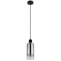 HÄNGELEUCHTE 12/150 cm    - Klar/Schwarz, Design, Glas/Holz (12/150cm) - Globo