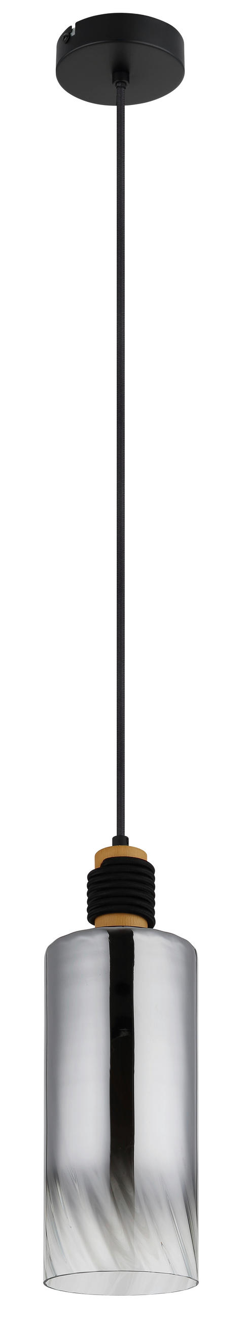 HÄNGELEUCHTE 12/150 cm    - Klar/Schwarz, Design, Glas/Holz (12/150cm) - Globo