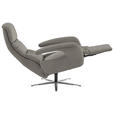 RELAXSESSEL in Leder Grau  - Edelstahlfarben/Grau, Design, Leder/Metall (76/119/86cm) - Dieter Knoll
