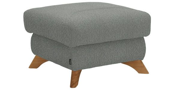 HOCKER Chenille Silberfarben - Eichefarben/Silberfarben, MODERN, Holz/Textil (65/47/65cm) - Valnatura