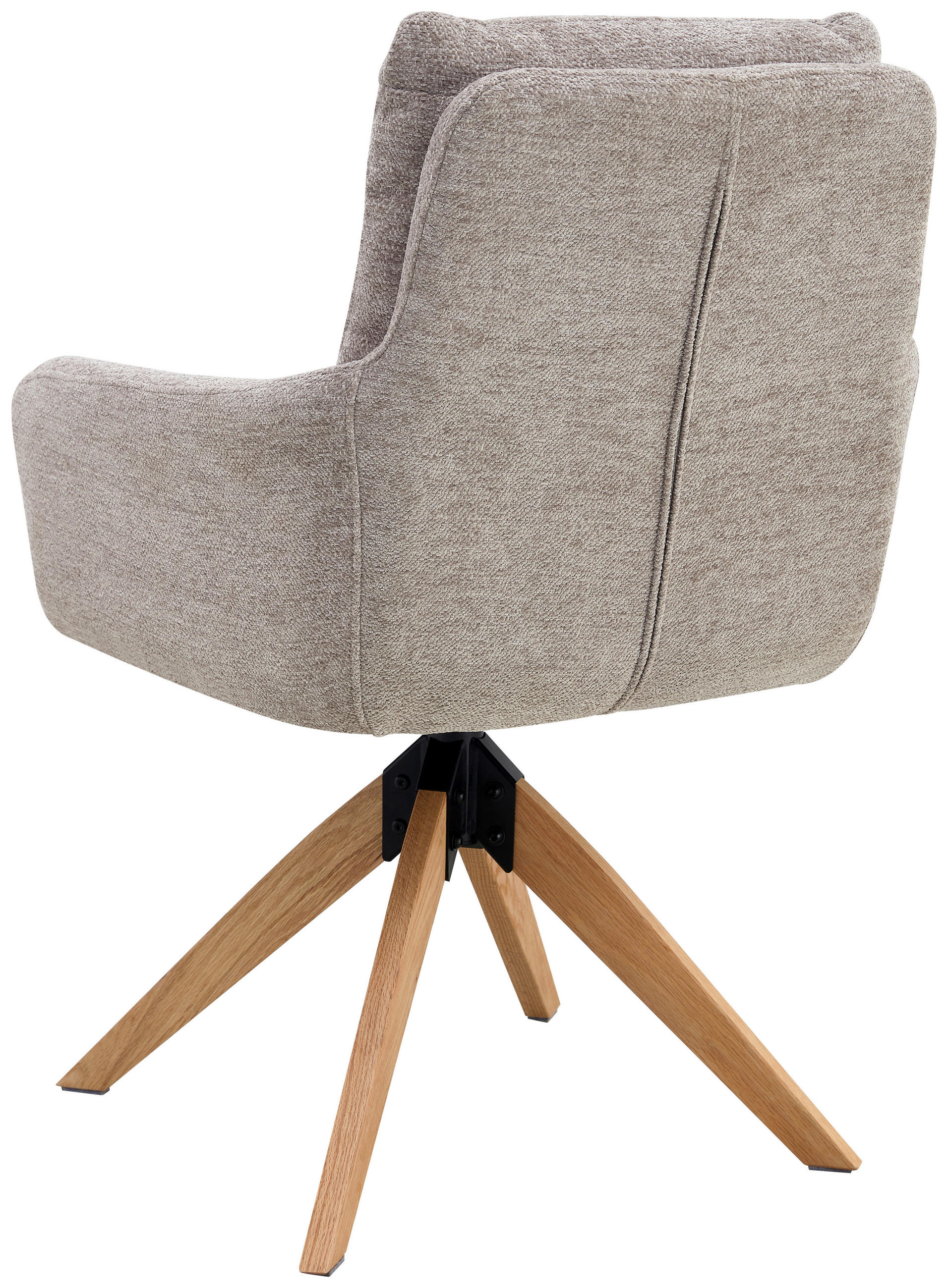 ARMLEHNSTUHL  in Eisen Webstoff  - Taupe/Naturfarben, KONVENTIONELL, Holz/Textil (59/92/63cm) - Livetastic