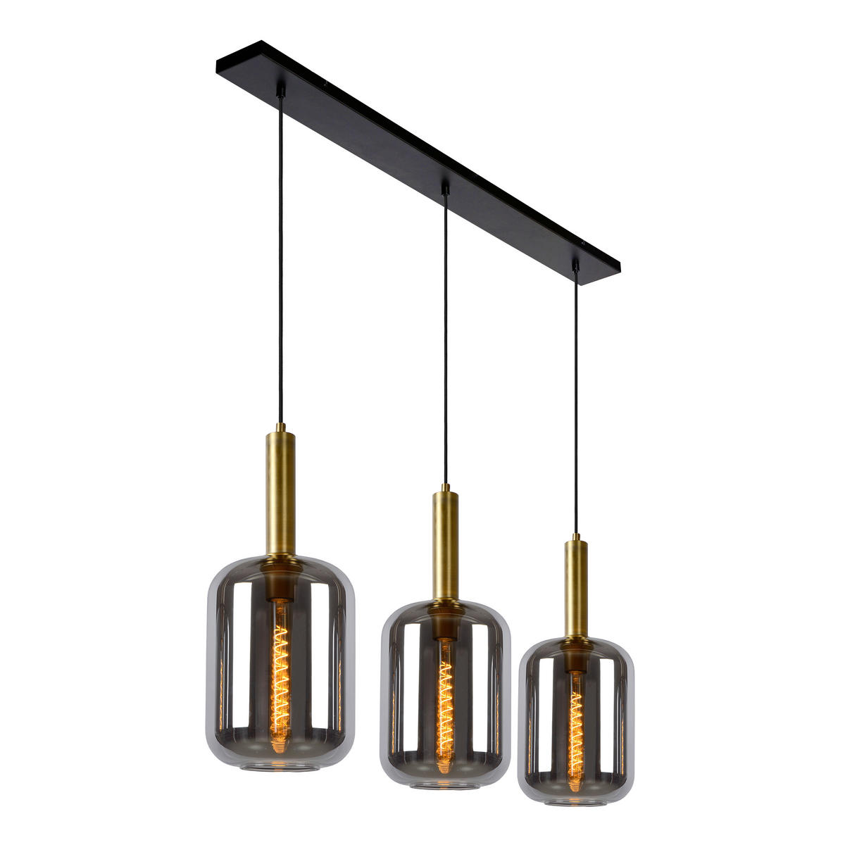 HÄNGELEUCHTE Joanet 110/22/150 cm   - Hellgrau, Design, Glas (110/22/150cm) - Lucide