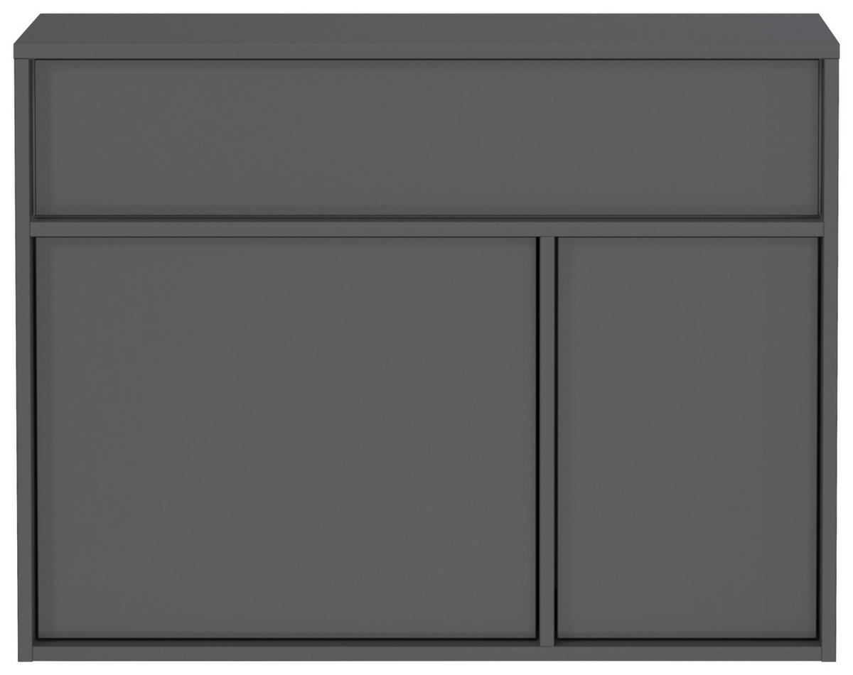 SCHUHSCHRANK Ameca  in 83/63/25 cm  - Schwarz/Graphitfarben, Design, Holzwerkstoff/Kunststoff (83/63/25cm)