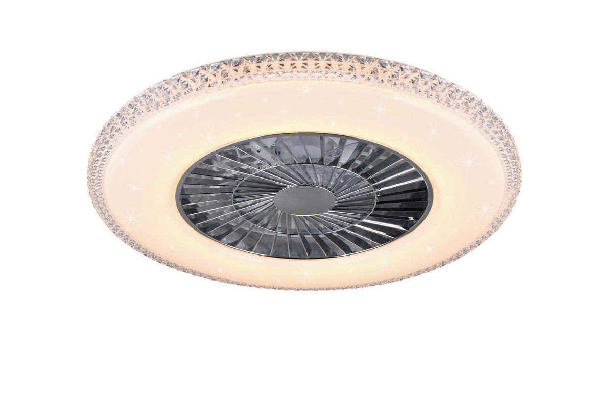 DECKENVENTILATOR  60/18 cm    - Chromfarben/Weiss, Trend, Kunststoff (60/18cm)