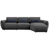ECKSOFA  in Chenille Anthrazit  340/190 cm  - Anthrazit/Schwarz, Design, Kunststoff/Textil (340/190cm) - Belluti