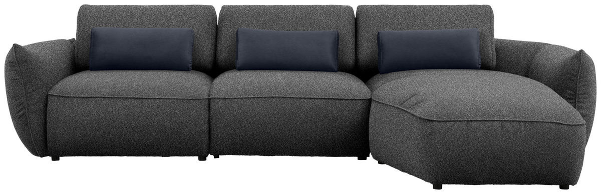 ECKSOFA chenille anthracite  - couleur graphite/noir, Design, textile/matière synthétique (340/190cm) - Belluti