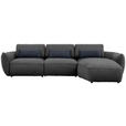 ECKSOFA  in Chenille Anthrazit  340/190 cm  - Anthrazit/Schwarz, Design, Kunststoff/Textil (340/190cm) - Belluti