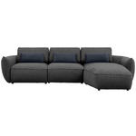 ECKSOFA  in Chenille Anthrazit  340/190 cm  - Anthrazit/Schwarz, Design, Kunststoff/Textil (340/190cm) - Belluti