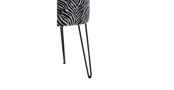 HOCKER in Metall, Textil Schwarz, Weiß  - Schwarz/Weiß, KONVENTIONELL, Textil/Metall (43/45/43cm) - Xora