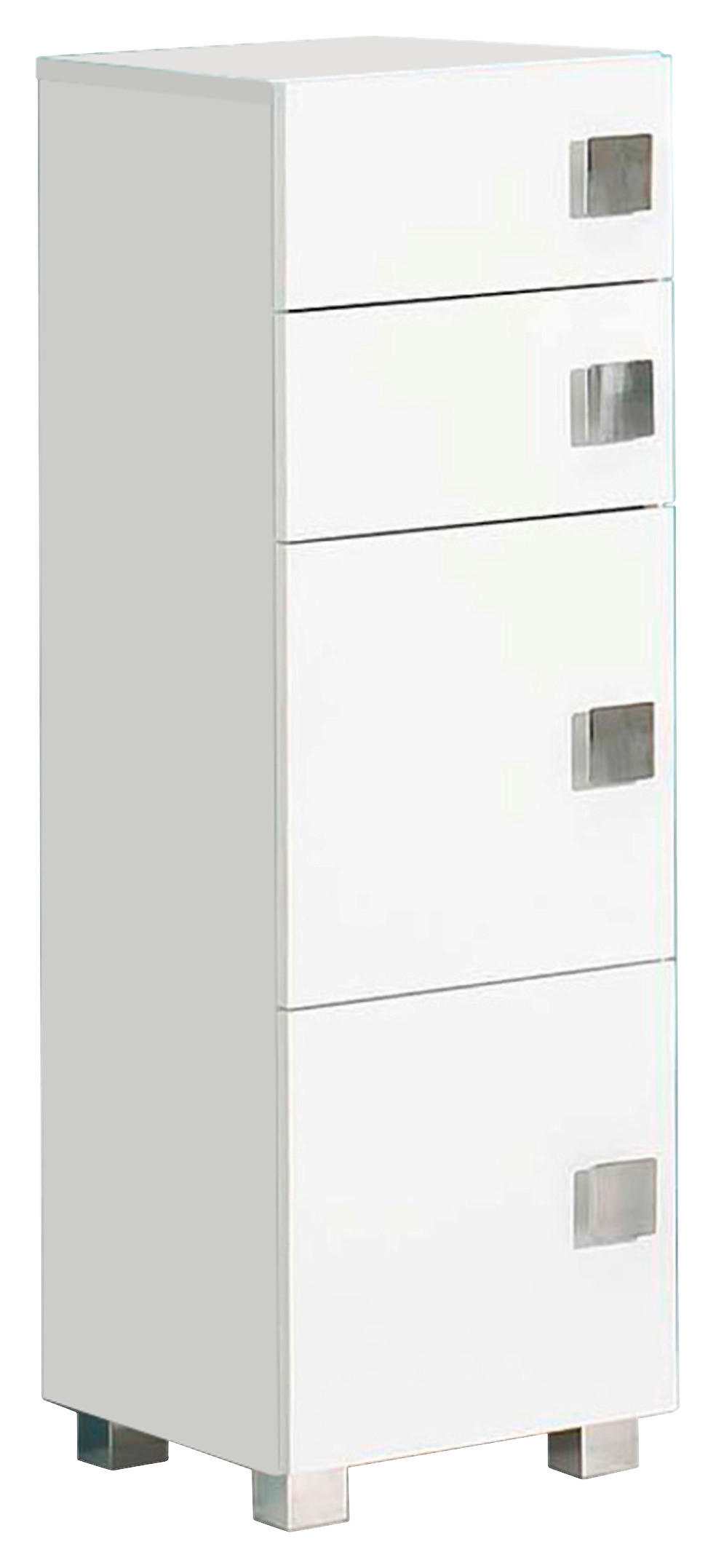 UNTERSCHRANK 33/101,5/34,5 cm - Chromfarben/Weiß, MODERN, Holzwerkstoff/Metall (33/101,5/34,5cm) - MID.YOU