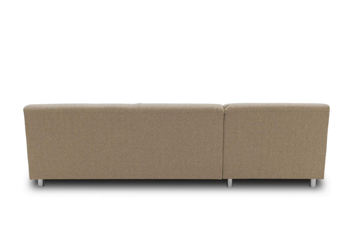 ECKSOFA Beige Webstoff  - Chromfarben/Beige, KONVENTIONELL, Textil/Metall (150/252cm) - MID.YOU