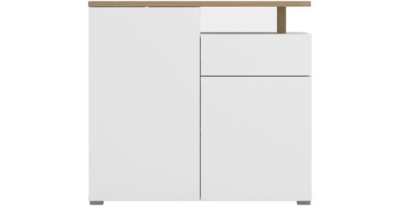 KOMMODE in 102,5/94/40 cm - Weiß/Eiche Artisan, Basics, Holzwerkstoff/Kunststoff (102,5/94/40cm) - Carryhome