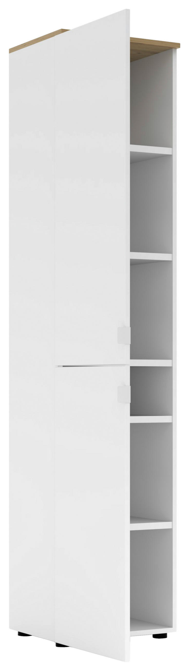 AKTENSCHRANK Weiß, Eiche Artisan  - Weiß/Eiche Artisan, KONVENTIONELL, Holzwerkstoff (45/198/38cm) - Voleo