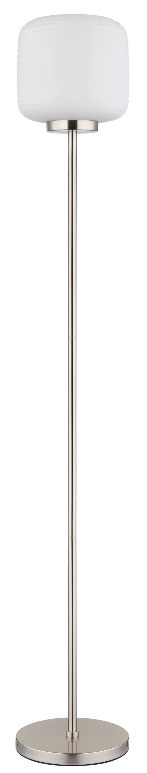 STEHLEUCHTE 24/157 cm    - Weiß/Nickelfarben, KONVENTIONELL, Glas/Metall (24/157cm) - Globo