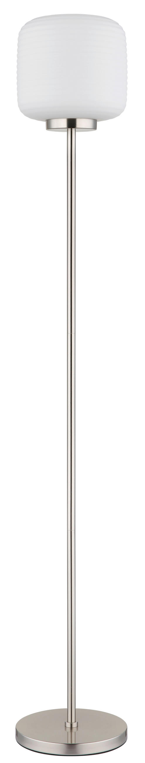 STEHLEUCHTE 24/157 cm    - Weiß/Nickelfarben, KONVENTIONELL, Glas/Metall (24/157cm) - Globo