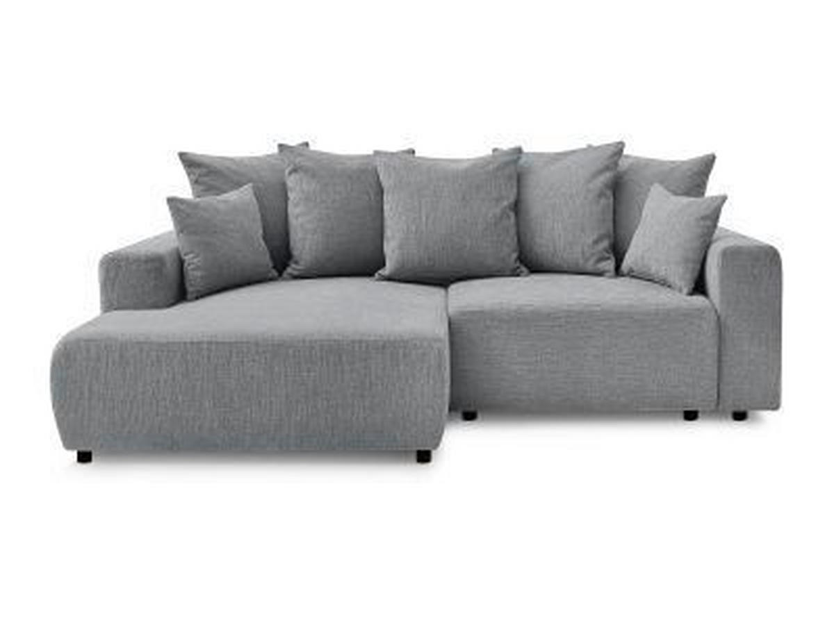 ECKSOFA Ottomane links  ATILLA Dunkelgrau Struktur  - Dunkelgrau/Schwarz, MODERN, Kunststoff/Textil (149/244cm)