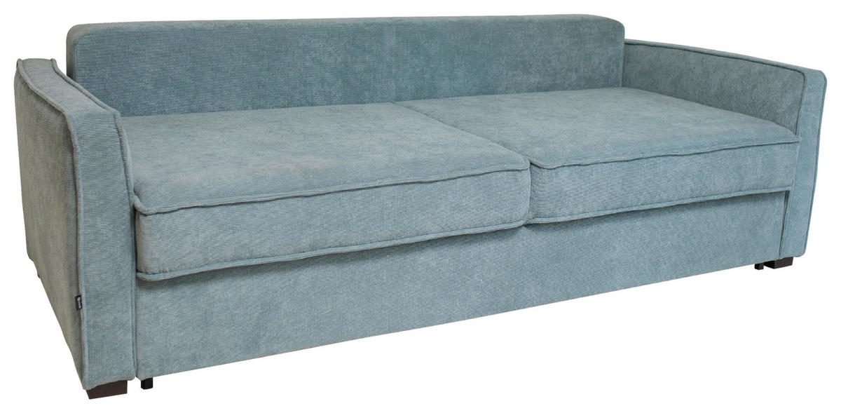 SCHLAFSOFA Jacquard Blaugrau  - Blaugrau/Schwarz, Design, Holz/Textil (242/75/110cm) - home24
